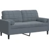 vidaXL 2-Sitzer-Sofa mit Zierkissen Dunkelgrau 140 cm Samt 2150046* Sofas