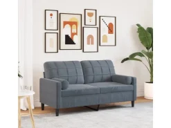 vidaXL 2-Sitzer-Sofa mit Zierkissen Dunkelgrau 140 cm Samt 2150046* Sofas