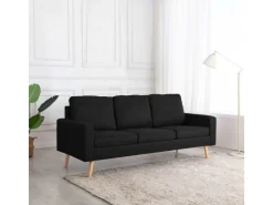 vidaXL 3-Sitzer-Sofa Schwarz Stoff Modell 4* Sofas