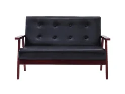 vidaXL 2-Sitzer-Sofa Schwarz Kunstleder Modell 1* Sofas