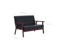 vidaXL 2-Sitzer-Sofa Schwarz Kunstleder Modell 1* Sofas