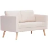 vidaXL 2-Sitzer-Sofa Stoff Cremeweiß Modell 1* Sofas