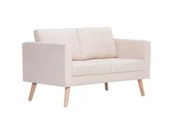 vidaXL 2-Sitzer-Sofa Stoff Cremeweiß Modell 1* Sofas