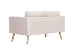 vidaXL 2-Sitzer-Sofa Stoff Cremeweiß Modell 1* Sofas