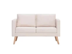 vidaXL 2-Sitzer-Sofa Stoff Cremeweiß Modell 1* Sofas
