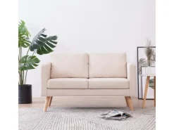 vidaXL 2-Sitzer-Sofa Stoff Cremeweiß Modell 1* Sofas