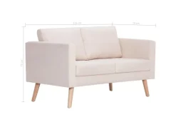 vidaXL 2-Sitzer-Sofa Stoff Cremeweiß Modell 1* Sofas