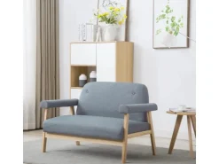 vidaXL 2-Sitzer-Sofa Stoff Hellgrau