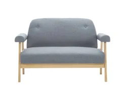 vidaXL 2-Sitzer-Sofa Stoff Hellgrau