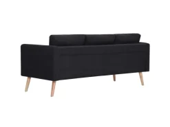 vidaXL 3-Sitzer-Sofa Stoff Schwarz Modell 1* Kissenbezüge|Sofas