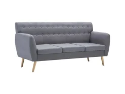 vidaXL 3-Sitzer-Sofa Stoff 172x70x82 cm Hellgrau