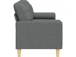 vidaXL Sofa 3-Sitzer mit Zierkissen Dunkelgrau 210 cm Stoff 2158386