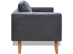 vidaXL Sofa 2-Sitzer Stoff Dunkelgrau
