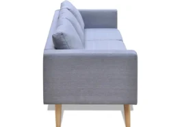 vidaXL Sofa 3-Sitzer Stoff Hellgrau* Kissenbezüge