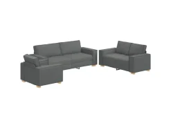 vidaXL Sofa-Set 3-Tlg Leinenmischgewebe 3324610