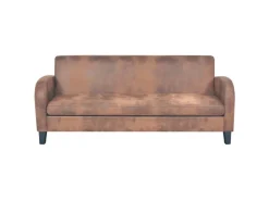 vidaXL Sofa-Set 2-Tlg Kunstleder in Wildleder-Optik Braun