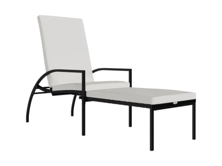 vidaXL Sonnenliege mit Fußhocker PE-Rattan 317629