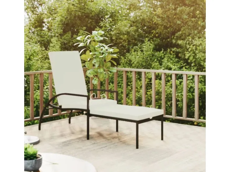 vidaXL Sonnenliege mit Fußhocker PE-Rattan 317629