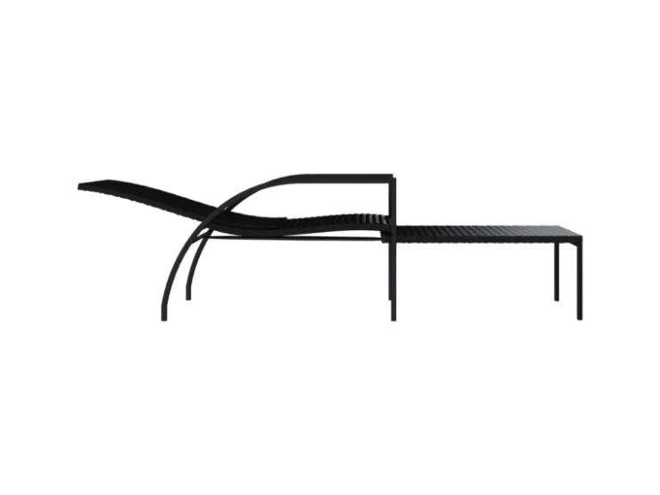 vidaXL Sonnenliege mit Fußhocker PE-Rattan 317629