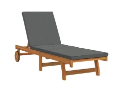 vidaXL Sonnenliege mit Rädern und Kissen Massivholz 4105536* Kissen