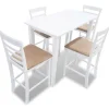 vidaXL Stehtisch und 4 Barhocker Holz Weiß* Tische