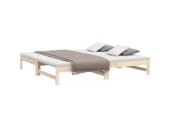 vidaXL Tagesbett Ausziehbar 2x(80x200) cm Massivholz Kiefer1369472