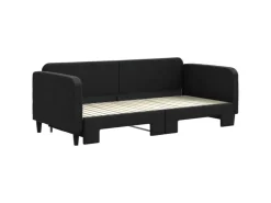vidaXL Tagesbett Ausziehbar Schwarz 90x200 cm Stoff1898346
