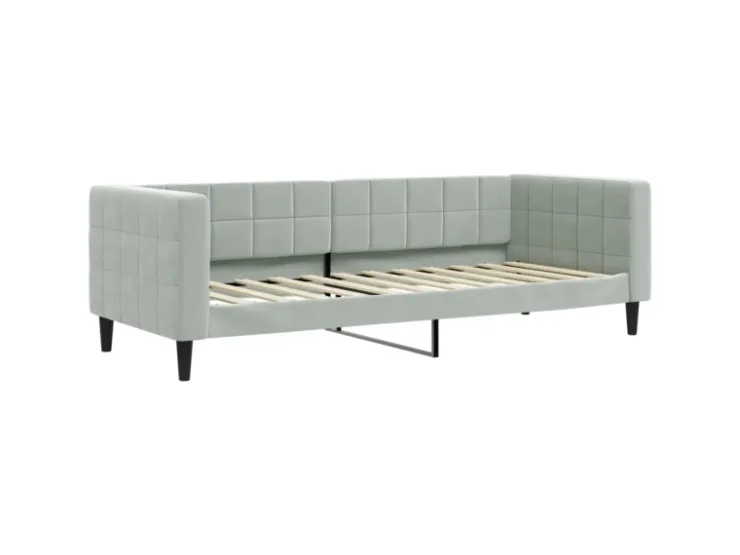 vidaXL Tagesbett Ausziehbar mit Matratzen Hellgrau 80x200 cm Samt1847498