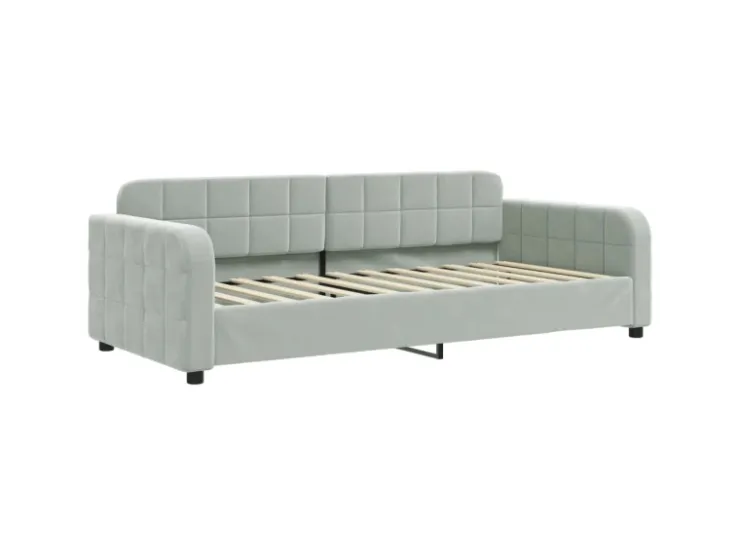 vidaXL Tagesbett Hellgrau 90x200 cm Samt1851836