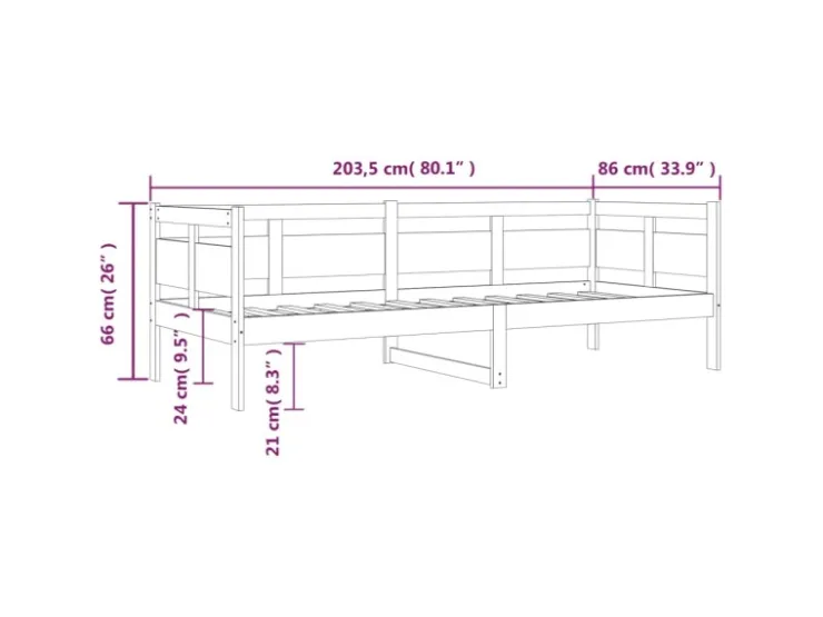 vidaXL Tagesbett Massivholz Kiefer 80x200 cm1279818