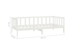 vidaXL Tagesbett Weiß Kiefer Massivholz 90x200 cm787221