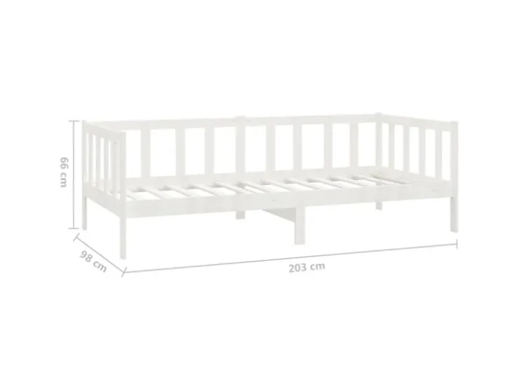 vidaXL Tagesbett Weiß Kiefer Massivholz 90x200 cm787221
