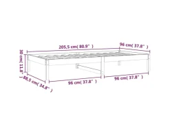 vidaXL Tagesbett 90x200 cm Massivholz Kiefer1279927