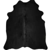 vidaXL Teppich Echtes Kuhfell Schwarz 150x170 Cm 618112