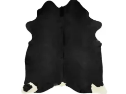 vidaXL Teppich Echtes Kuhfell Schwarz 150x170 Cm 618112