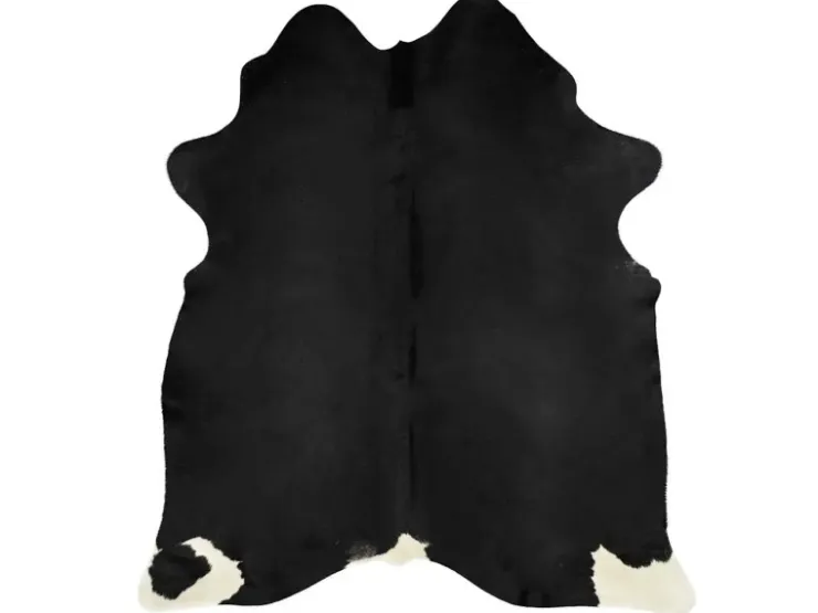 vidaXL Teppich Echtes Kuhfell Schwarz 150x170 Cm 618112