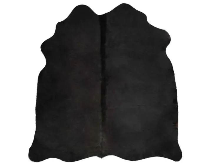 vidaXL Teppich Echtes Kuhfell Schwarz 150x170 Cm 618112