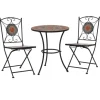 vidaXL 3-Tlg Bistro-Set Mosaik Keramik Orange Grau 279691* Mosaik