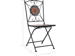 vidaXL 3-Tlg Bistro-Set Mosaik Keramik Orange Grau 279691* Mosaik