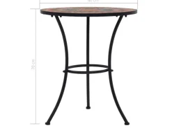 vidaXL 3-Tlg Bistro-Set Mosaik Keramik Orange Grau 279691* Mosaik