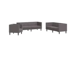 vidaXL 3-Tlg Chesterfield-Sofa-Set Kunstleder 3209270