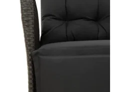 vidaXL 9-tlg Garten-Essgruppe mit Kissen Schwarz Poly Rattan Modell 98* Kissenbezüge