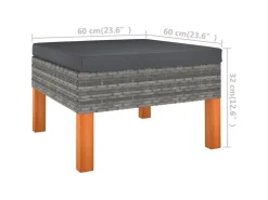 vidaXL 4-tlg Garten-Lounge-Set mit Kissen Poly Rattan Grau Modell 1* Kissenbezüge