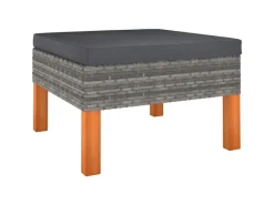 vidaXL 4-tlg Garten-Lounge-Set mit Kissen Poly Rattan Grau Modell 1* Kissenbezüge