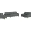 vidaXL 3-Tlg Sofagarnitur Dunkelgrau Stoff 2149639