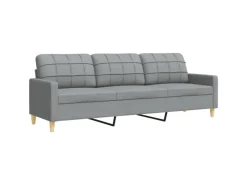 vidaXL 2-Tlg Sofagarnitur Hellgrau Stoff 2149641* Sofas