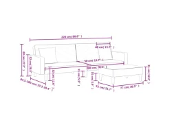 vidaXL 2-Tlg Sofagarnitur mit Kissen Samt 3216268