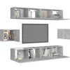 vidaXL 6-tlg. TV-Schrank-Set Betongrau Holzwerkstoff Modell 10