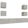 vidaXL 6-tlg. TV-Schrank-Set Betongrau Holzwerkstoff 4* Wohnwände