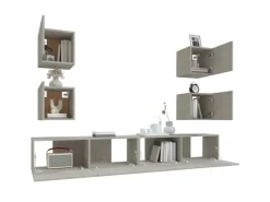 vidaXL 6-tlg. TV-Schrank-Set Betongrau Holzwerkstoff 4* Wohnwände
